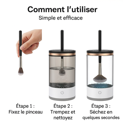 Nettoyeur Pinceau Maquillage Électrique Gris  Nextor™-Hygiène & Beauté